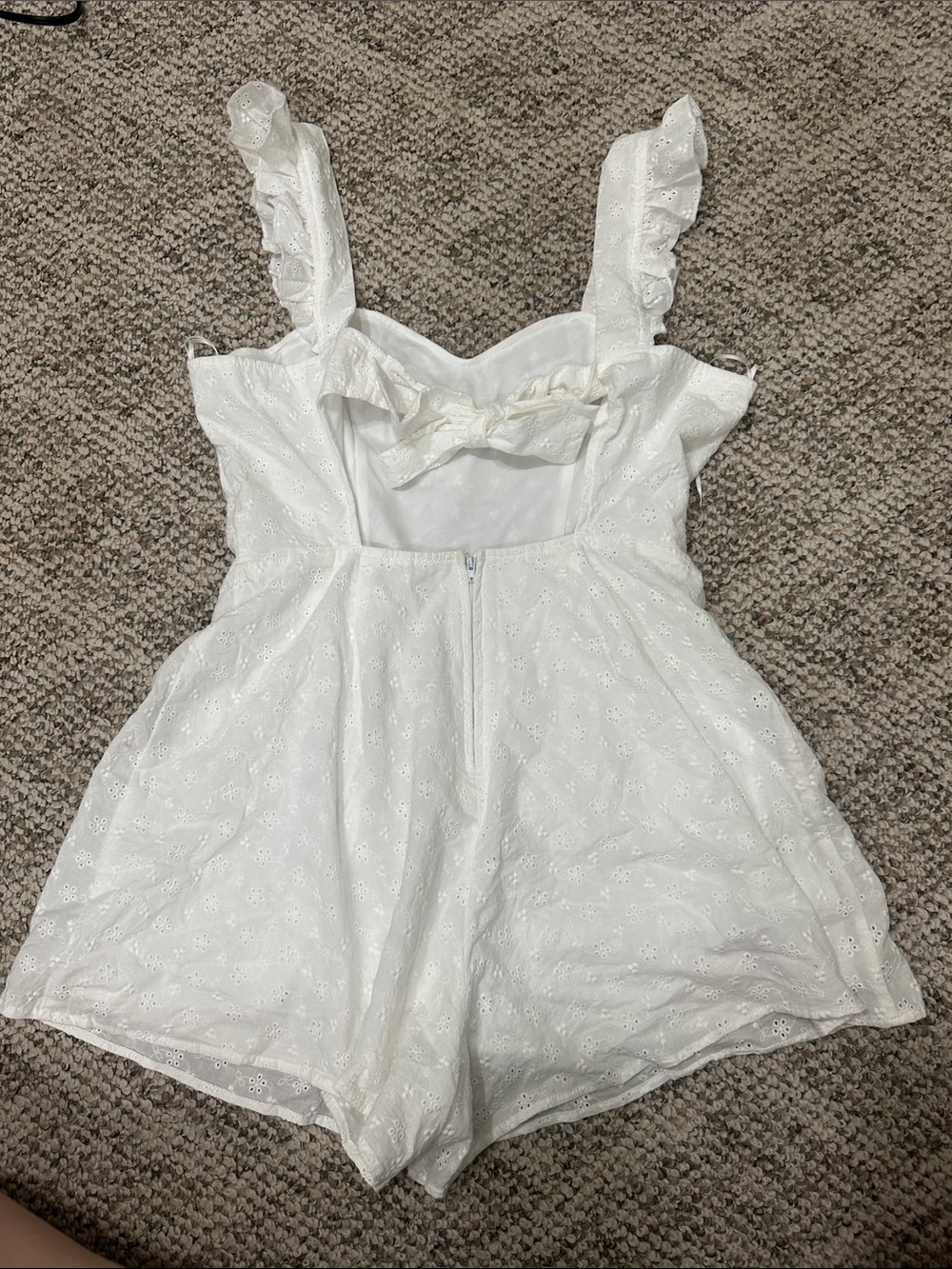 White Ruffle-Strap One Piece Romper - Picture 2 of 2
